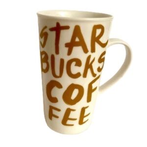 Starbucks 2015 Graffiti Mug White and Gold 16 oz.